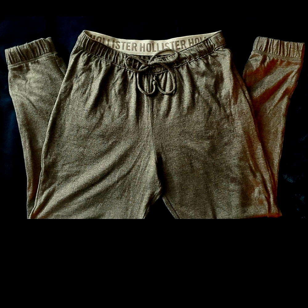 Hollister Gray Lounge Pants with Logo Waistband